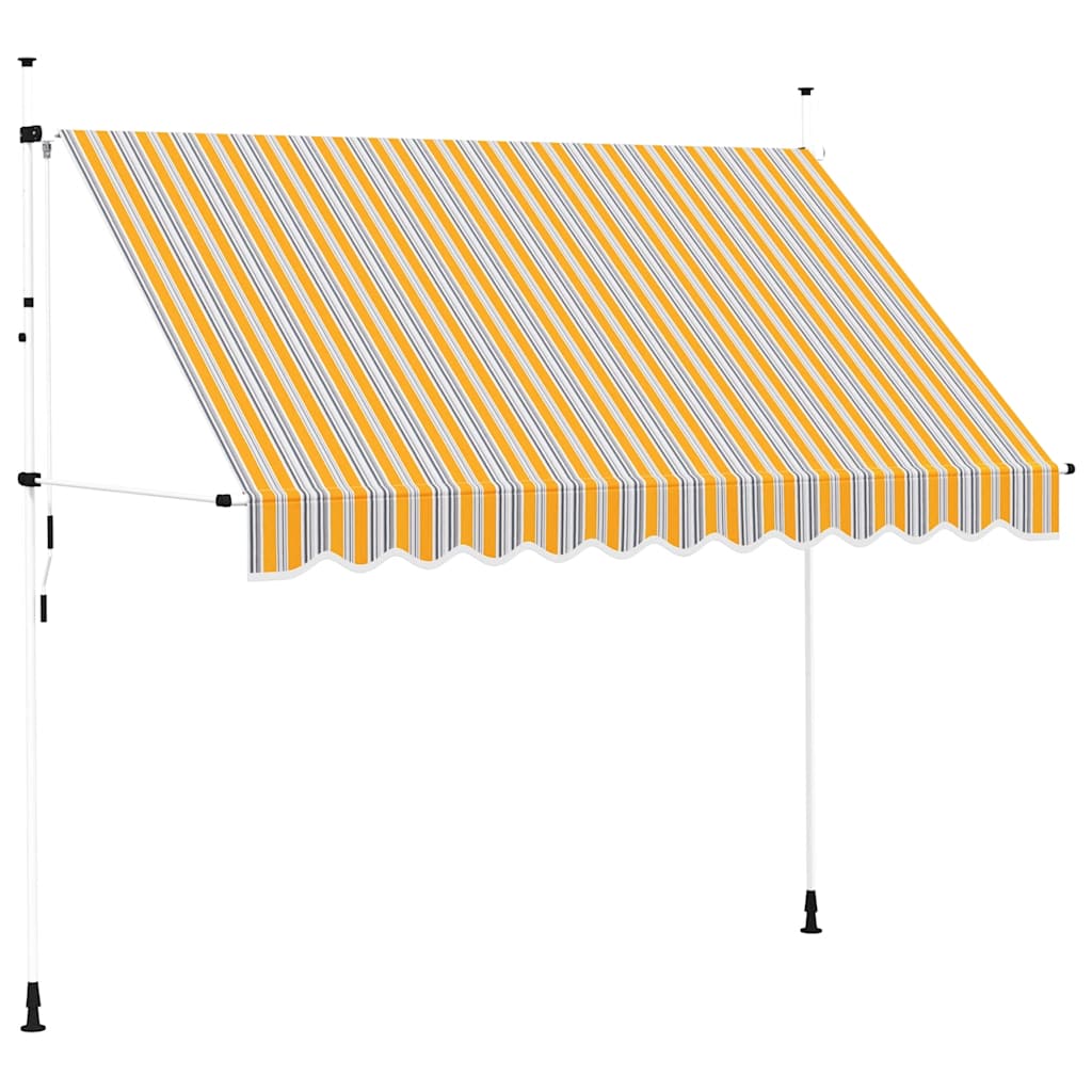 Sklopiva tenda ručne trake - narančasta i bijela, 400 cm, 1 - number 1.