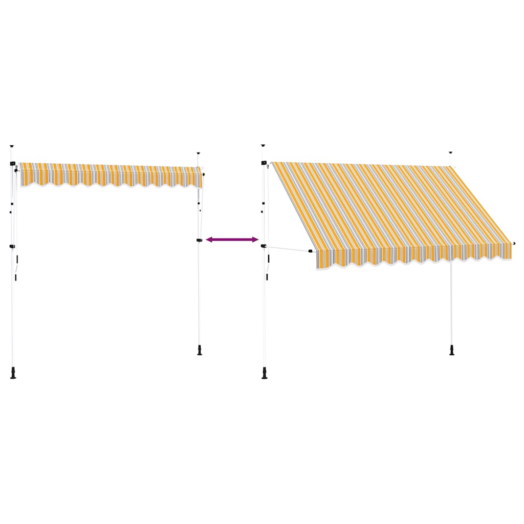Foldemarkise manuel betjening striber - gul og blå, 300 cm, 1 - number 5.