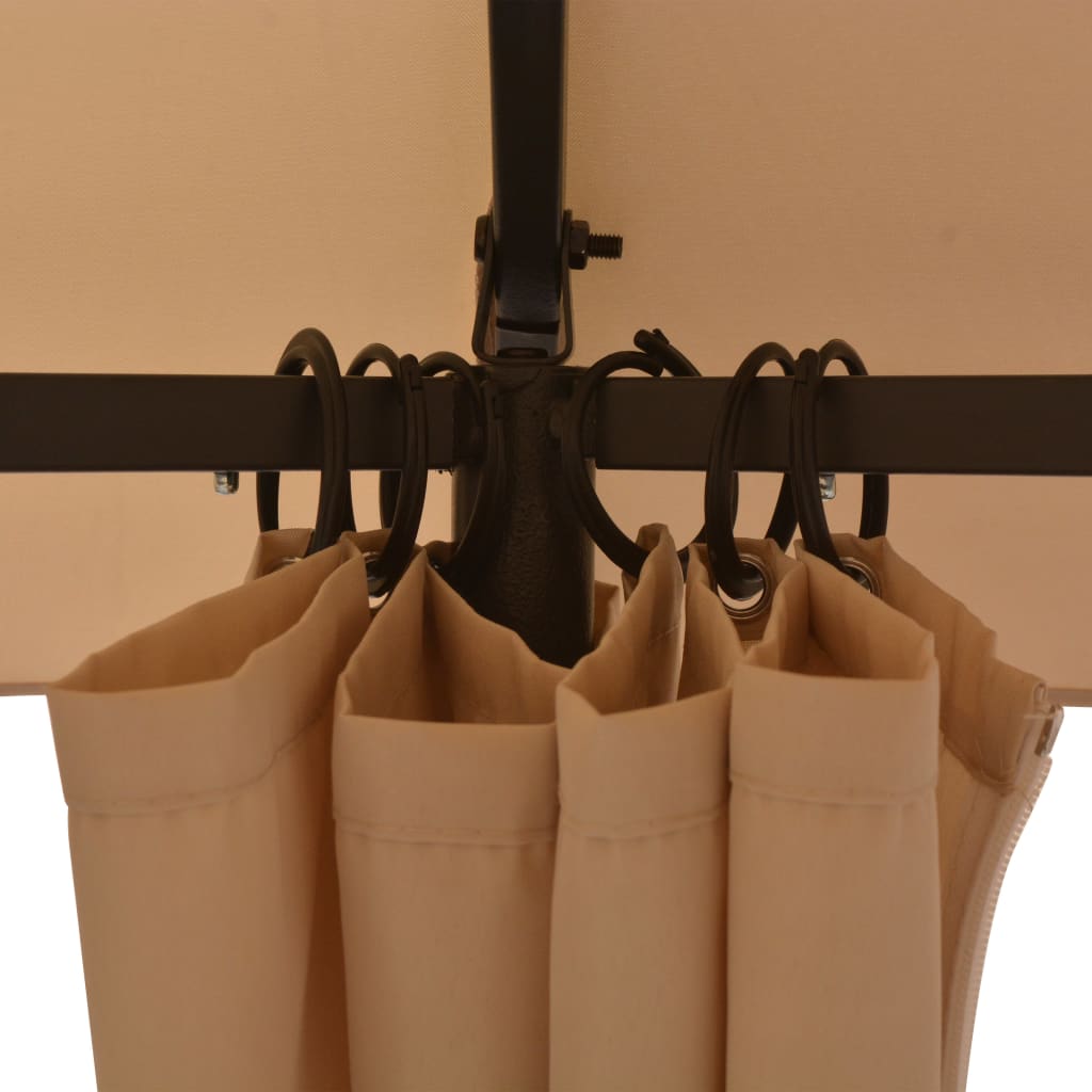 Havepavillon med gardiner sekskantet 360x265 cm - number 4.