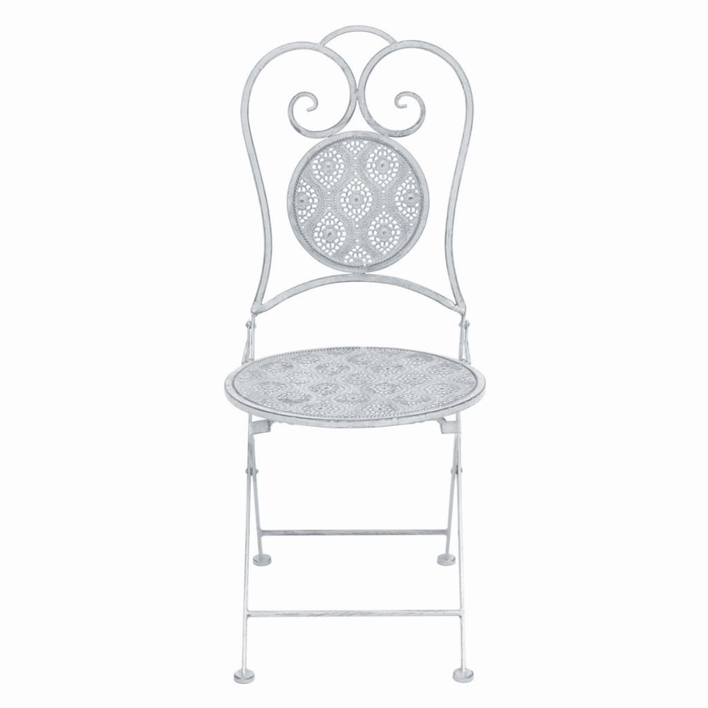 Bistro set 3 dijela čelik sivo-bijel - number 5.