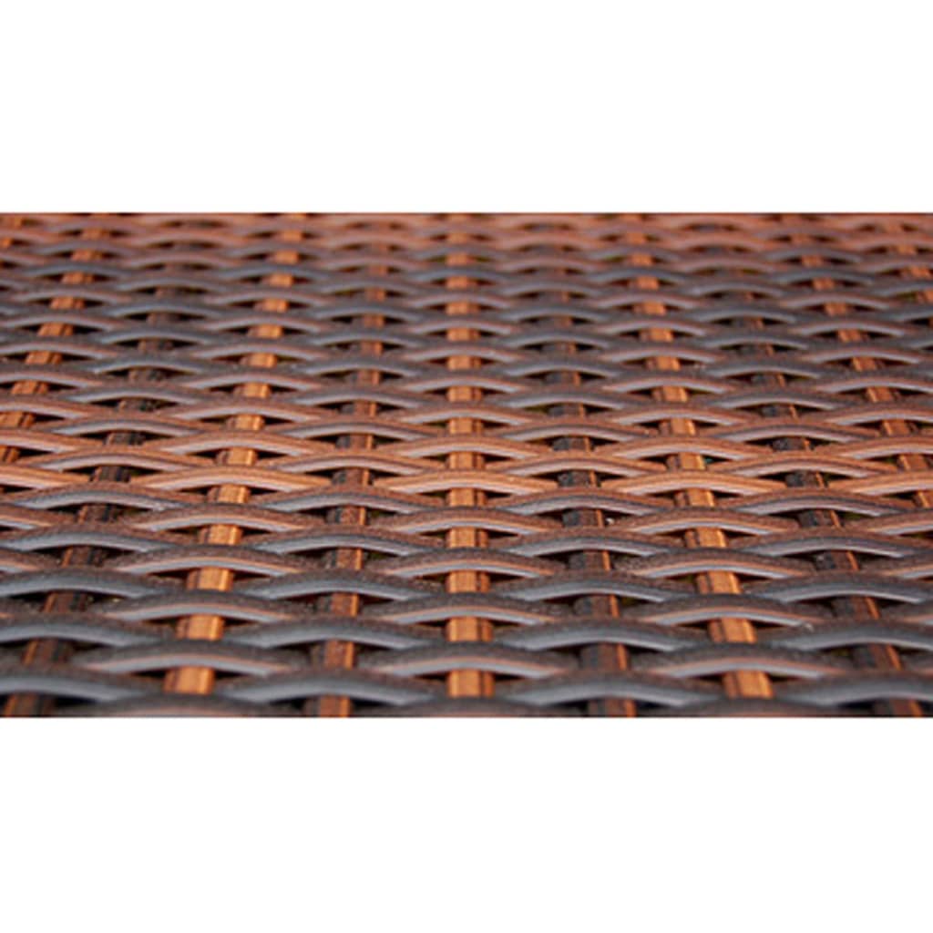 Udendørs spisebordssæt 5 dele med hynder polyrattan brun - brun og hvid, 90 cm bordlængde, 4 - number 9.