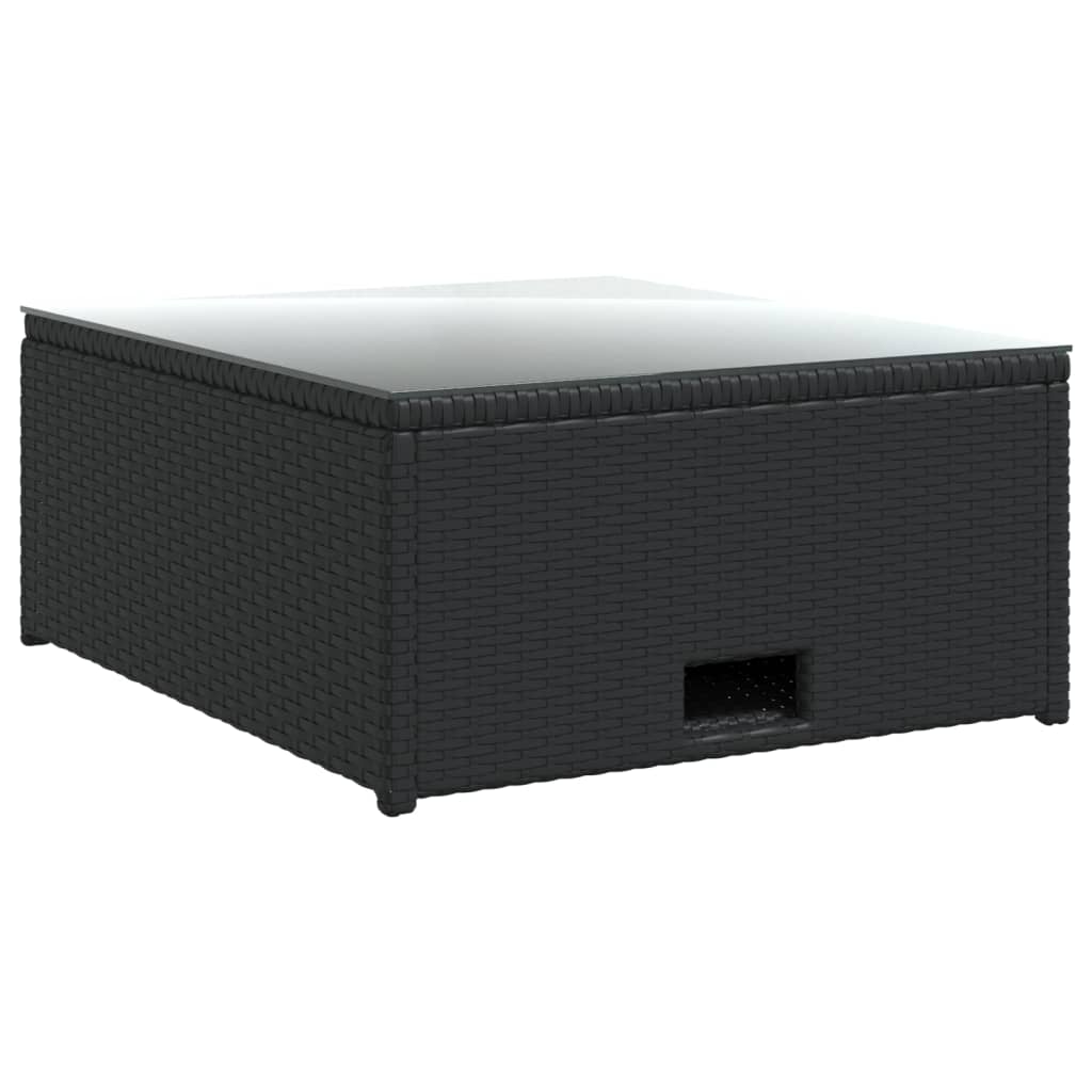 Vrtna garnitura 4 dijela s jastucima poliratan crna - number 12.