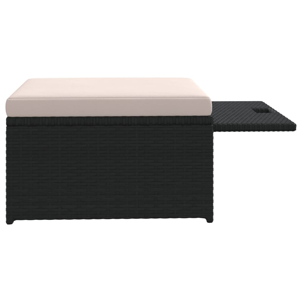 Vrtna garnitura 4 dijela s jastucima poliratan crna - number 9.