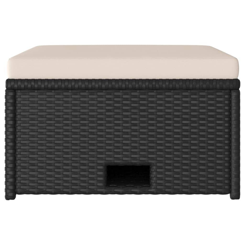 Vrtna garnitura 4 dijela s jastucima poliratan crna - number 8.