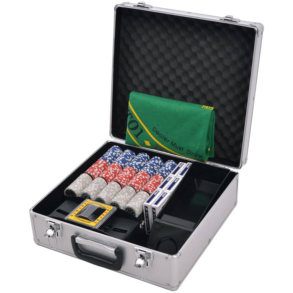 Coffret de poker/jeu de blackjack avec 600 jetons laser en aluminium - number 6.