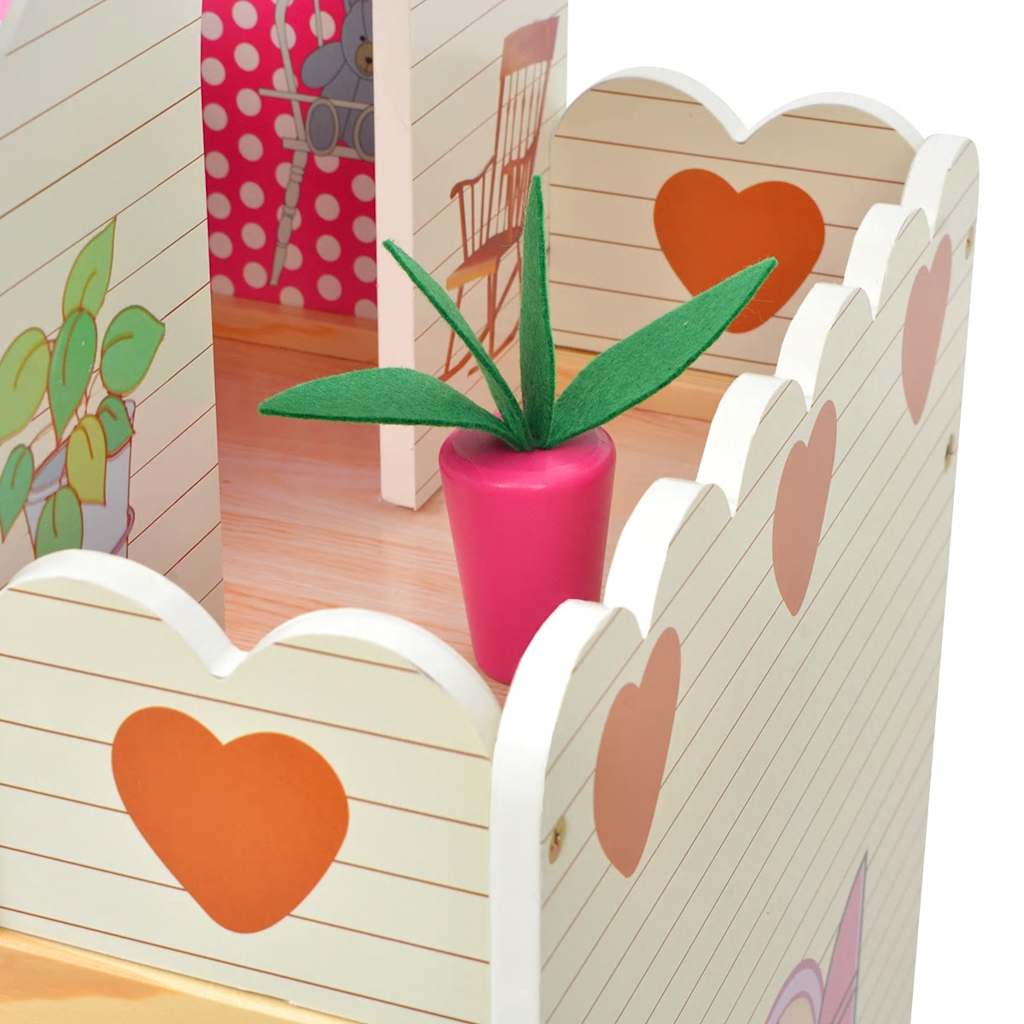 Maison de poupée en bois à 3 étages 60x30x90 cm - number 5.