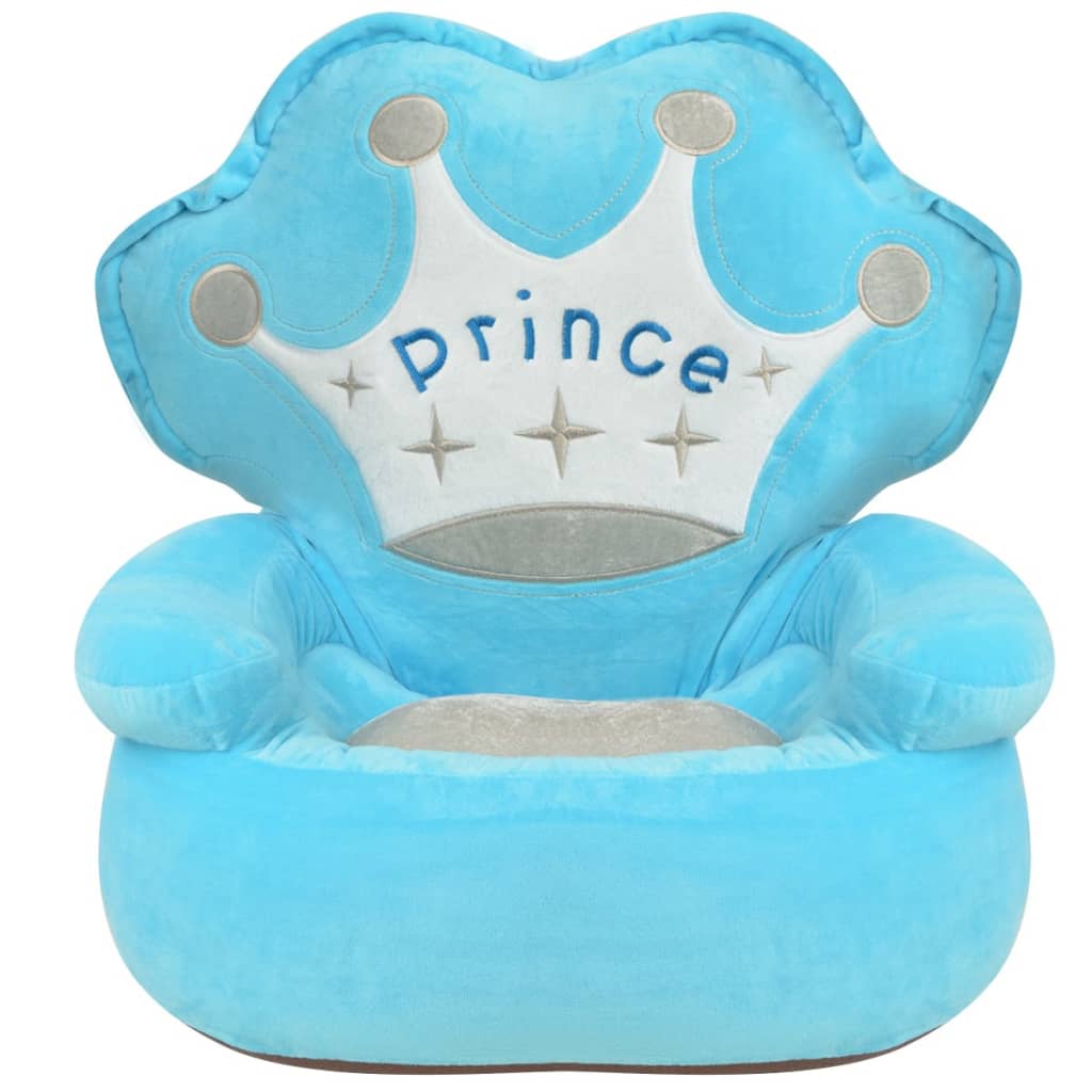 Børnestol i plys prince blå - prins - number 2.