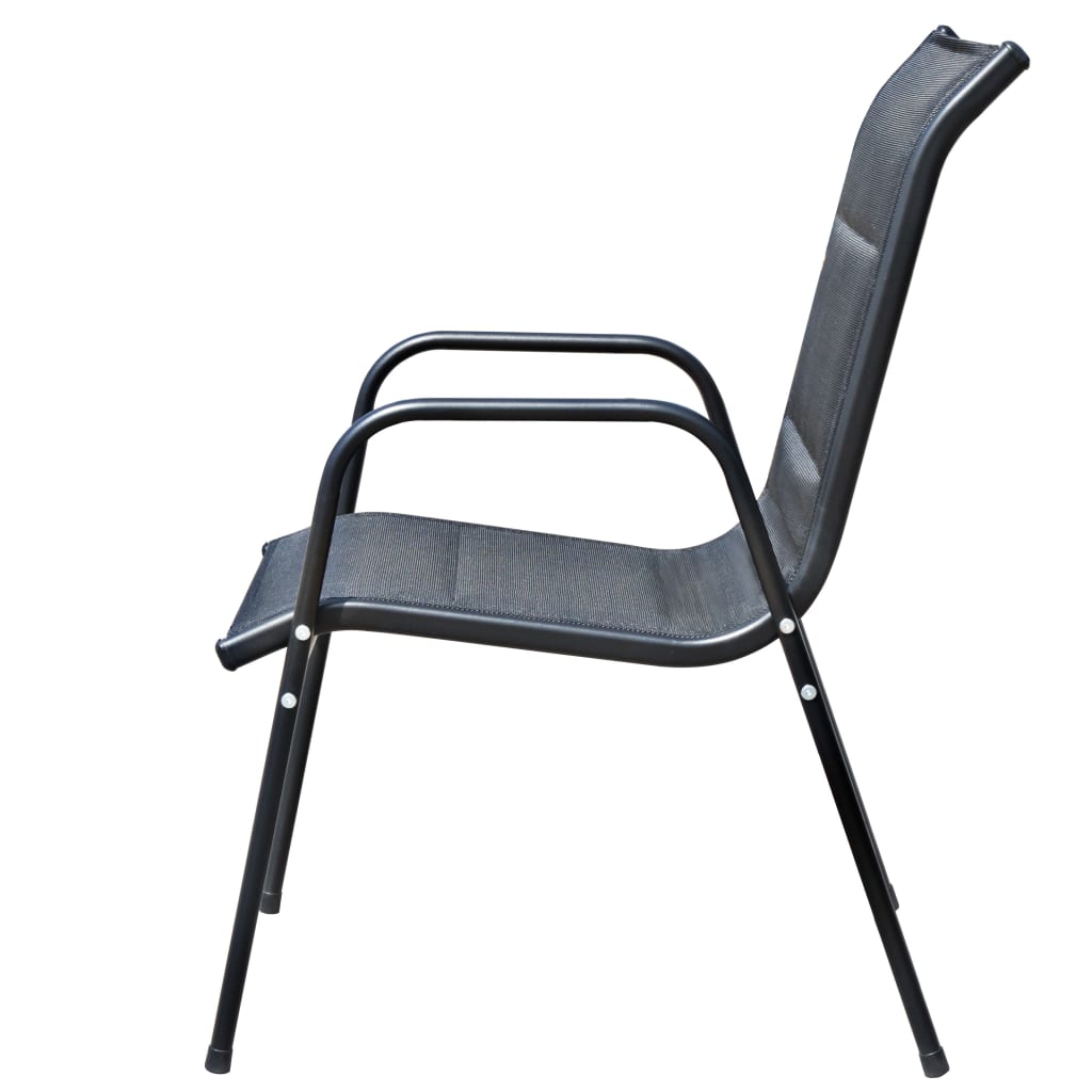 Vanjski stol za blagovanje 5 dijelova čelik crni - number 9.