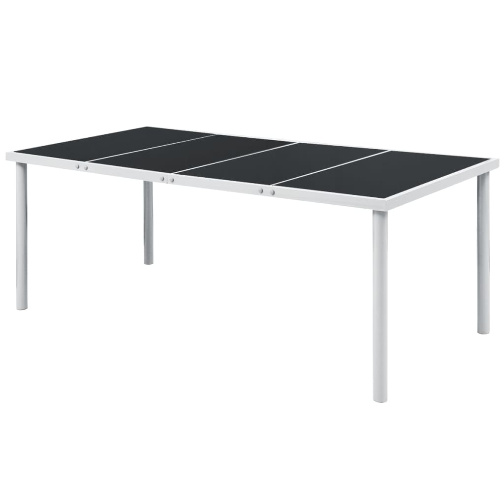 Havebord 190x90x74 cm stål sort - number 1.