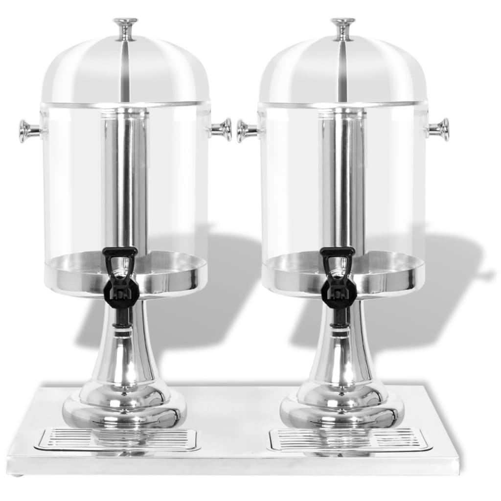 Dobbeltjuicedispenser rustfrit stål 2 x 8 l - number 2.