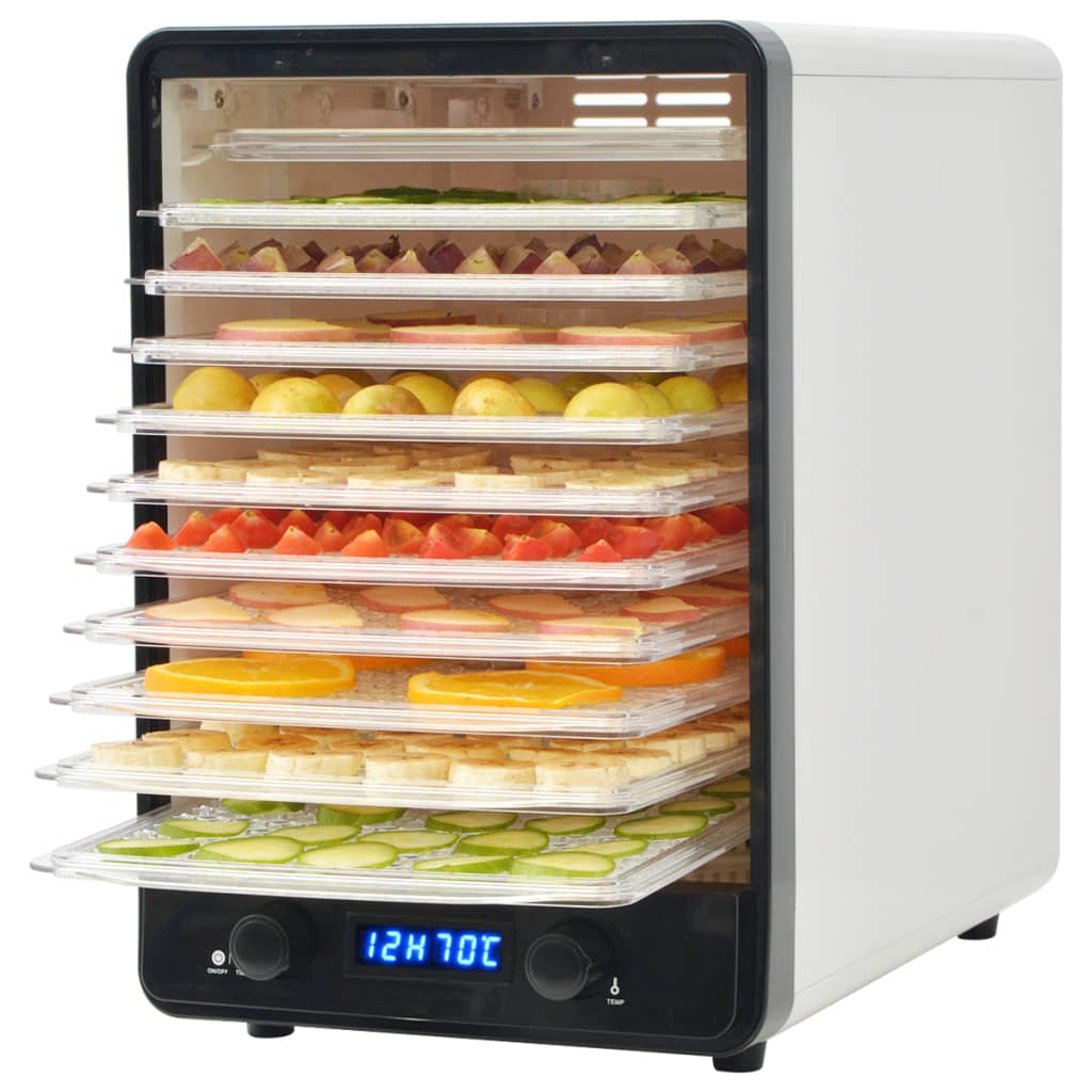 Fødevaredehydrator med 10 bakker 550 w hvid - number 1.