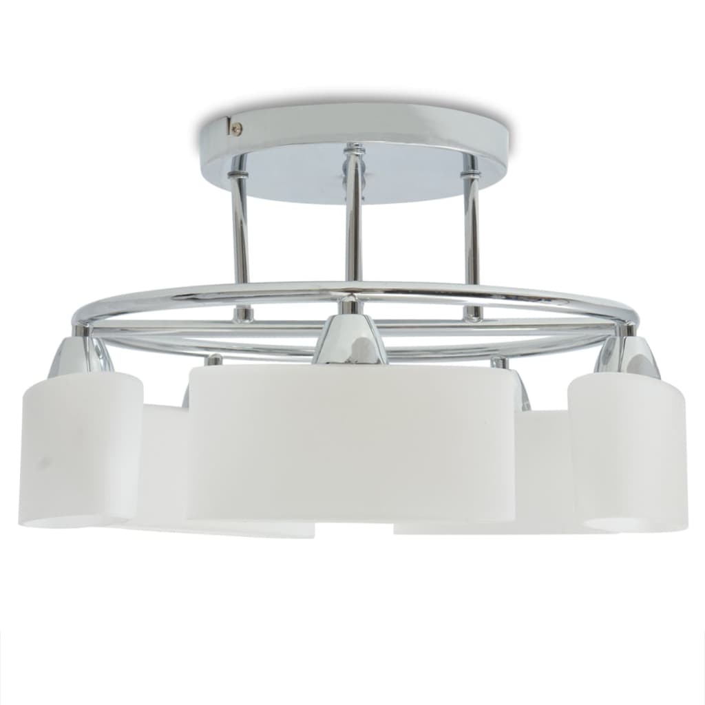 Ceiling lamp with elliptical glass shade 5 e14 bulbs 200 w - number 3.