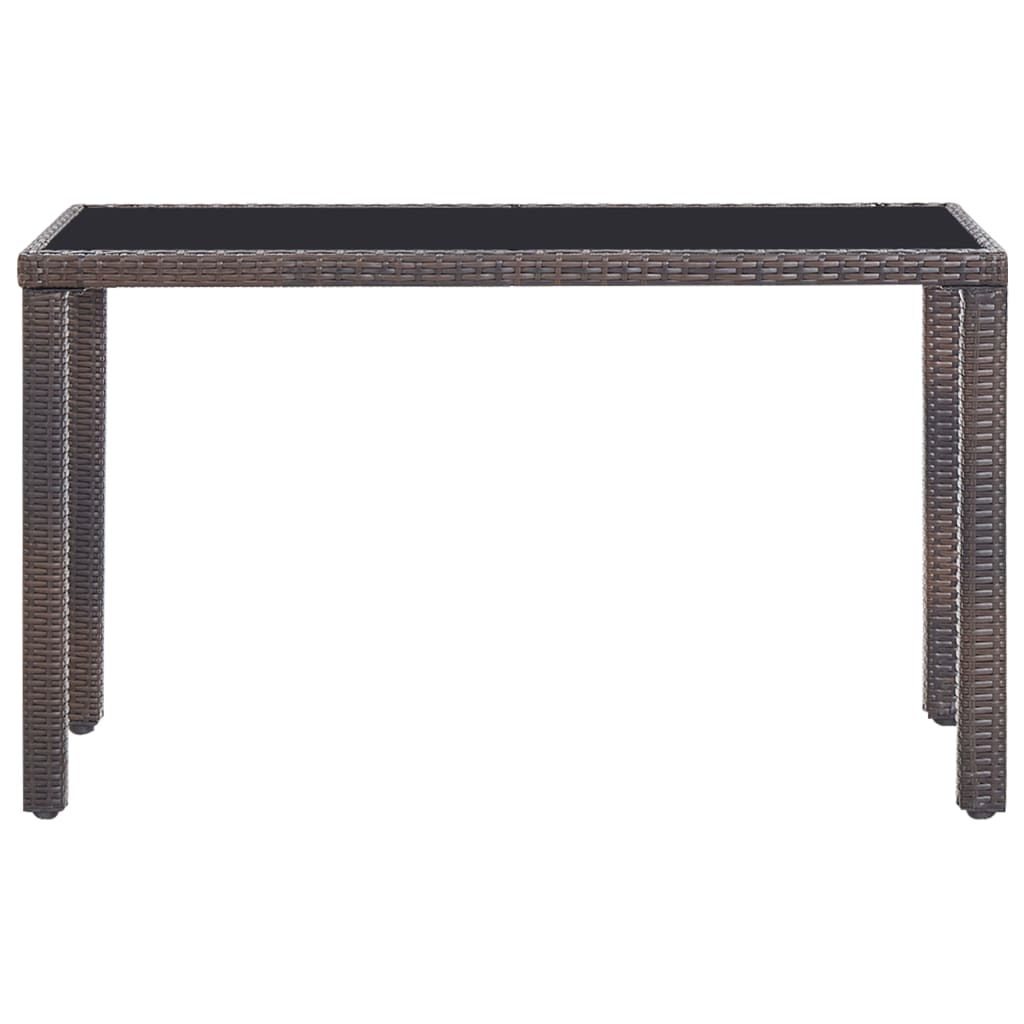 Utomhusmatbord set 5 delar med kuddar polyrattan - brun, 2x fåtölj + 2x fotpall + bord, 1 - number 4.