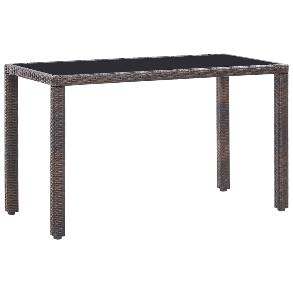 Utomhusmatbord set 5 delar med kuddar polyrattan - brun, 2x fåtölj + 2x fotpall + bord, 1 - number 3.