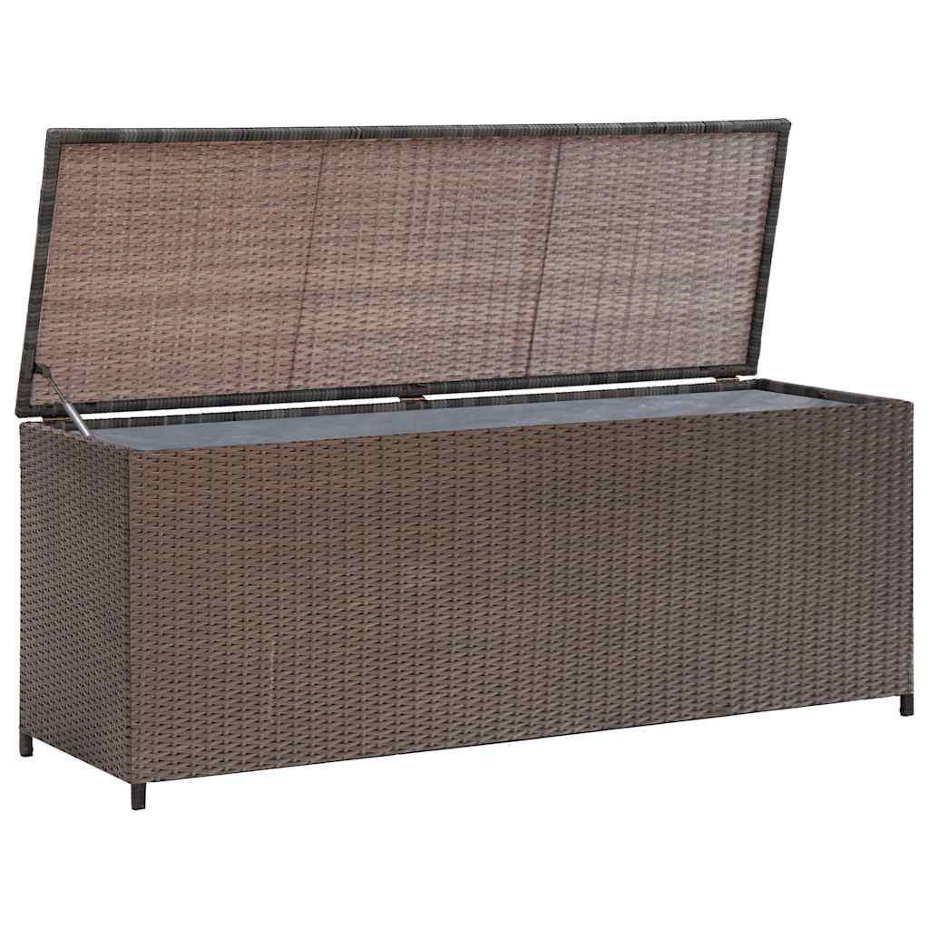 Udendørs opbevaringkasse 120x50x60 cm polyrattan - brun - number 1.