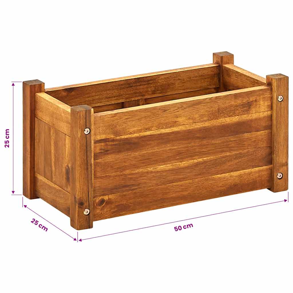 Raised bed acacia wood - brown, 50 x 25 x 25 cm, 1 - number 8.