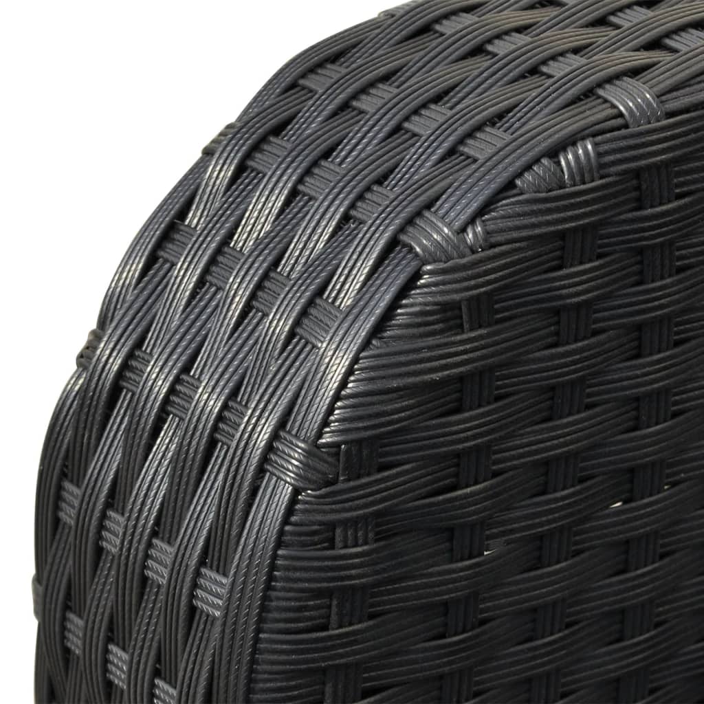 Vrtna garnitura 4 dijela s jastucima poliratan crna - number 10.