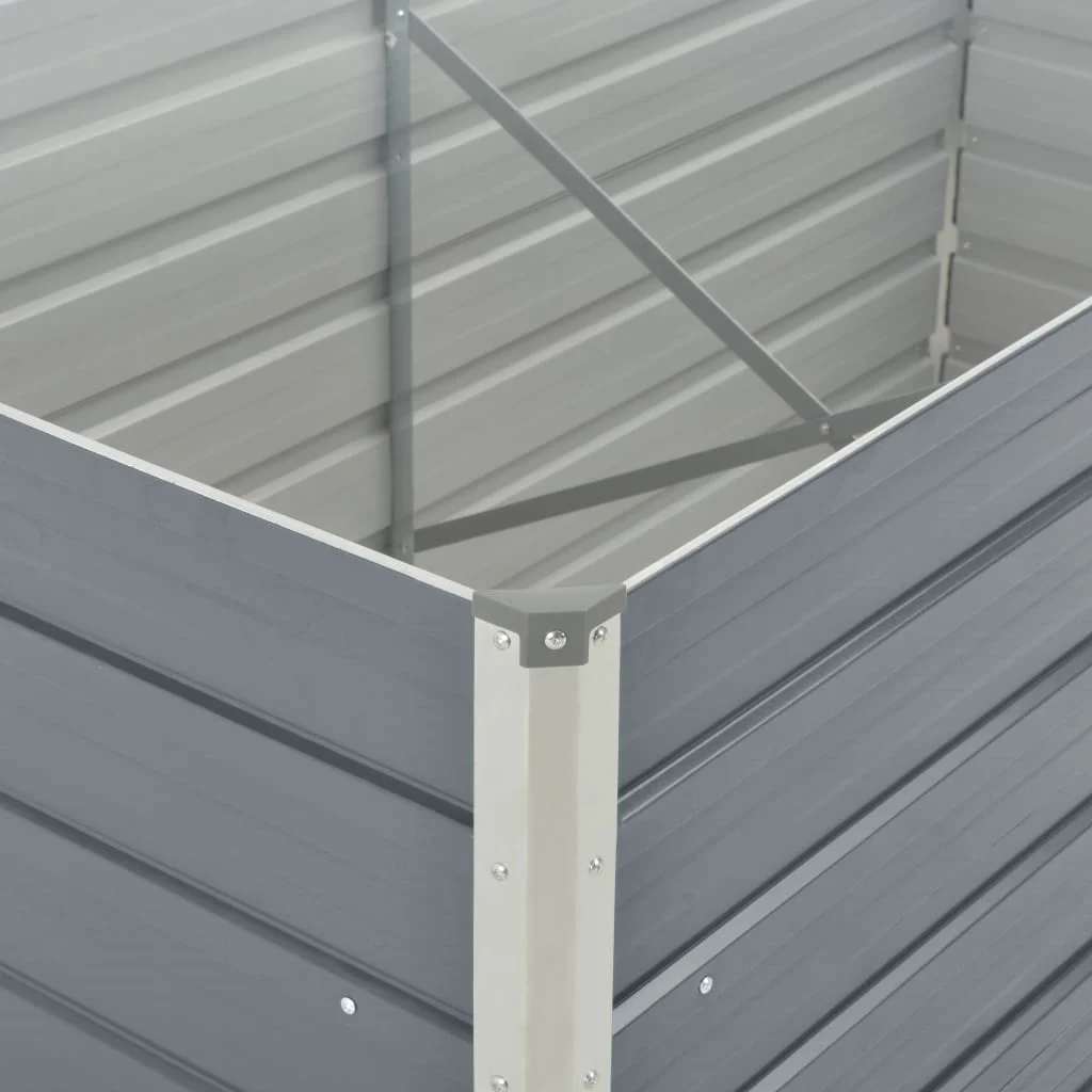 Povišena vrtna kutija 160 x 80 x 77 sivi pocinčani čelik - number 6.