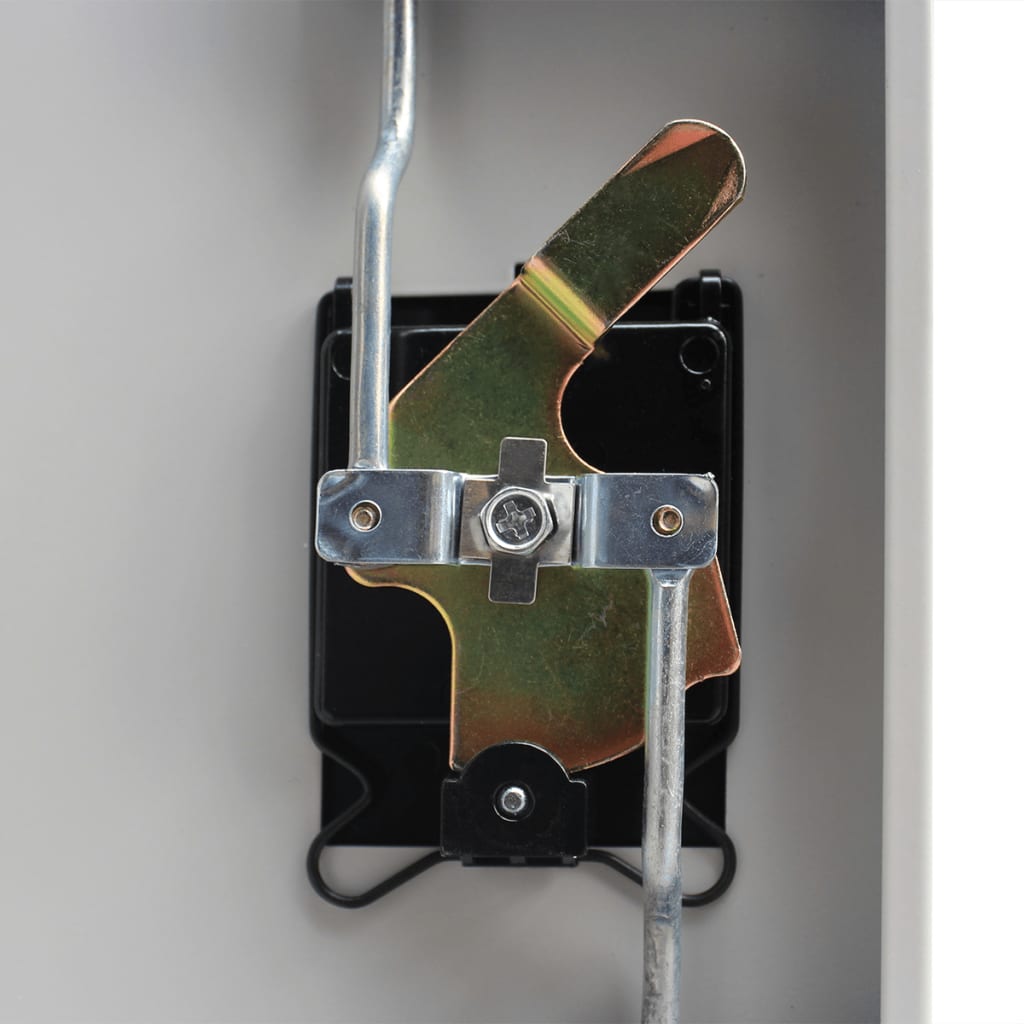 Kontorskab med 2 låger stål 90 x 40 x 180 cm stål grå - number 6.