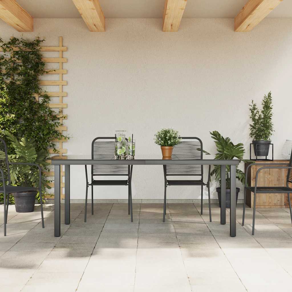 Hagetabell 190x90x74 cm aluminium og glass - svart, 190 x 90 cm, 1 - number 3.