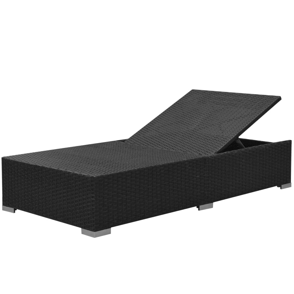 Vrtna garnitura 3 dijela s jastucima poliratan crna - number 7.