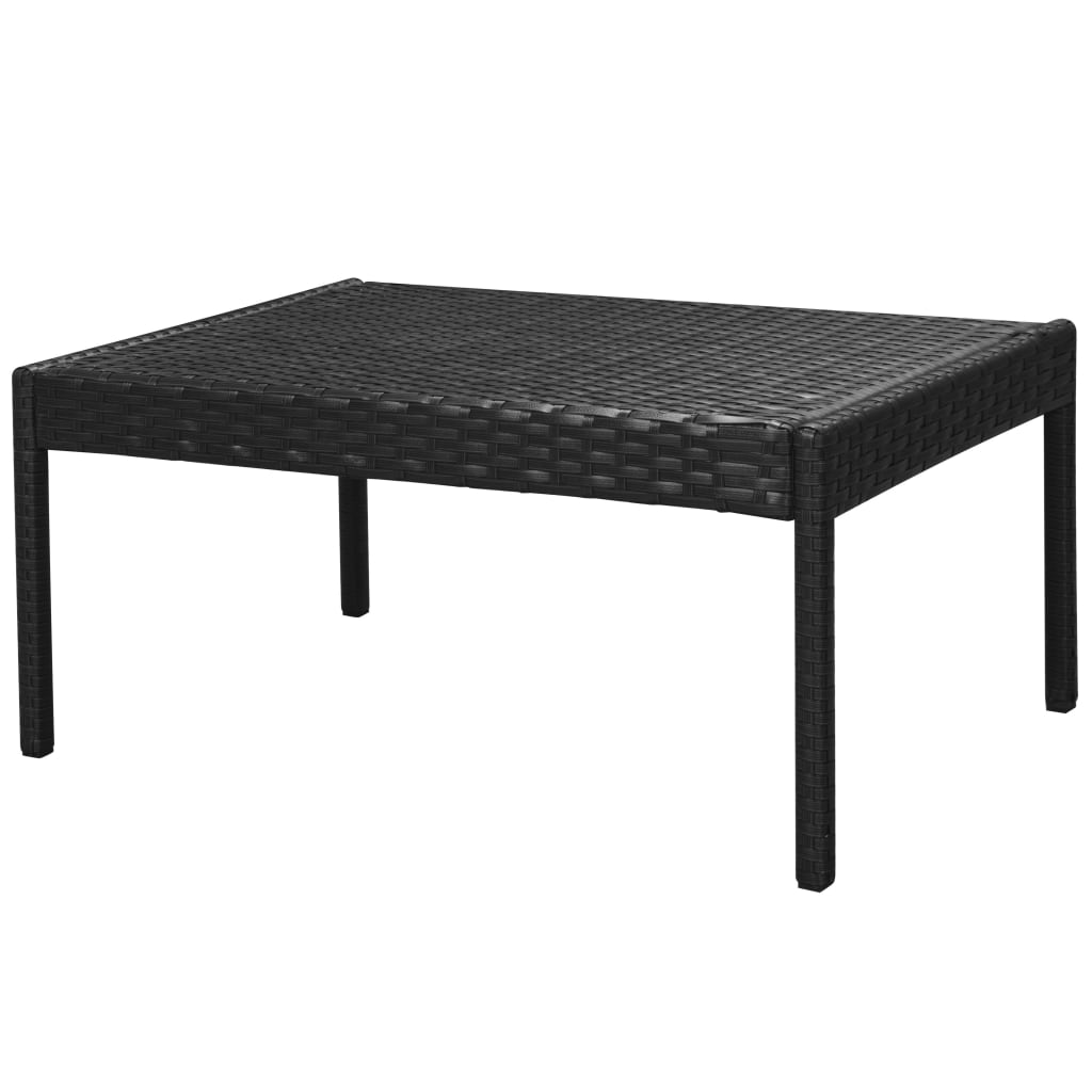 Haveloungesæt 6 dele med hynder polyrattan - sort, 1 - number 6.