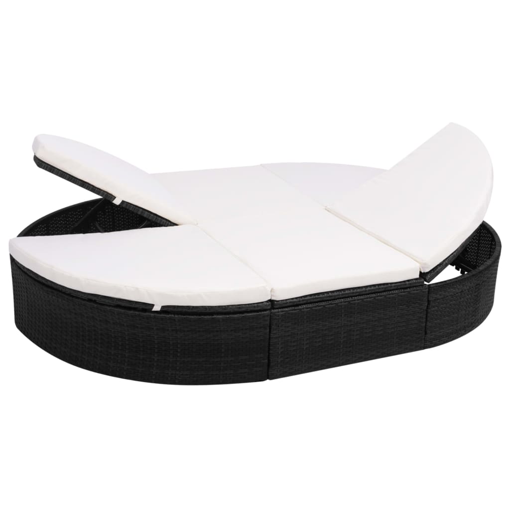 Solseng med hynde polyrattan sort - number 1.