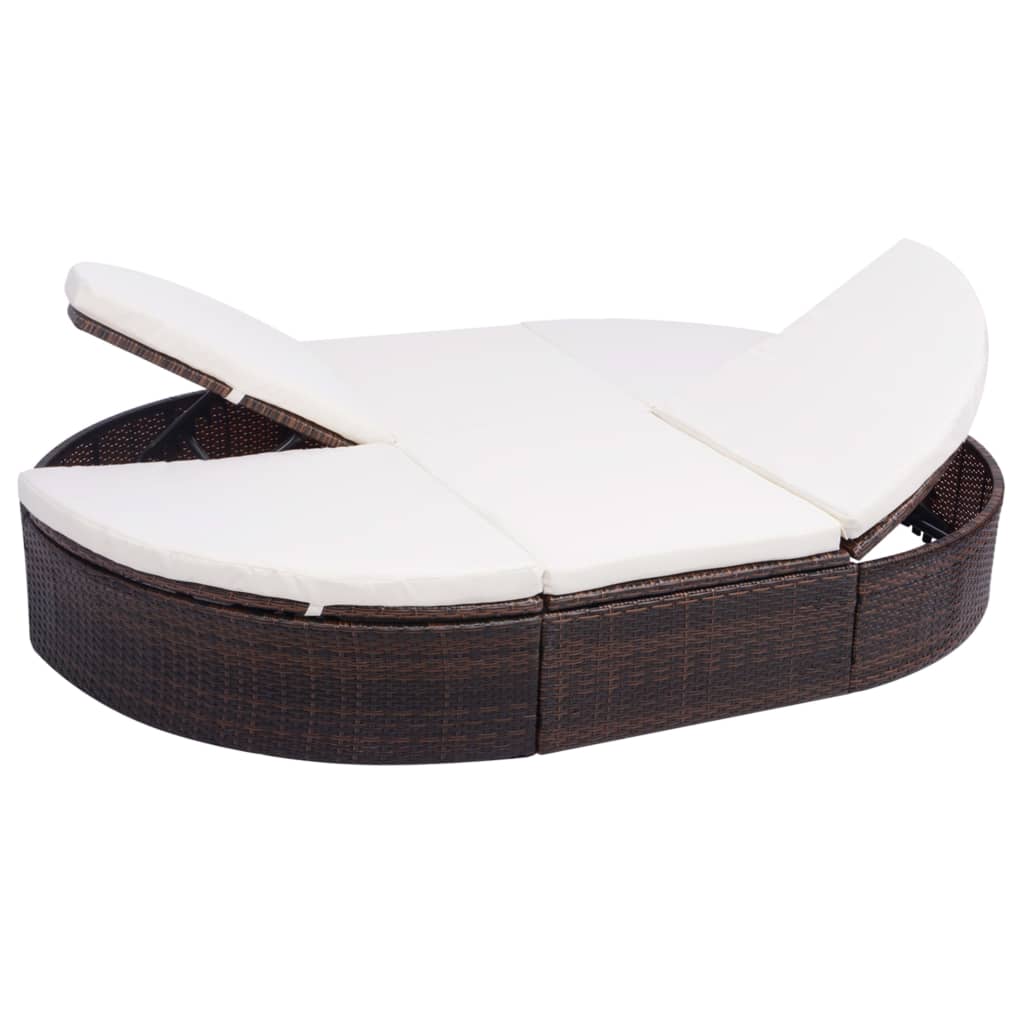 Solseng med hynde polyrattan brun - number 1.