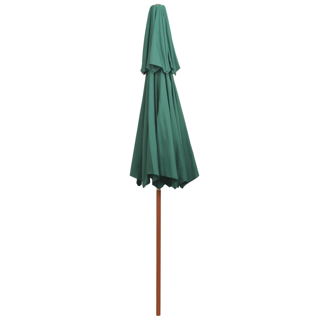 Parasol 270x270 cm 2 levels wooden pole - green - number 4.