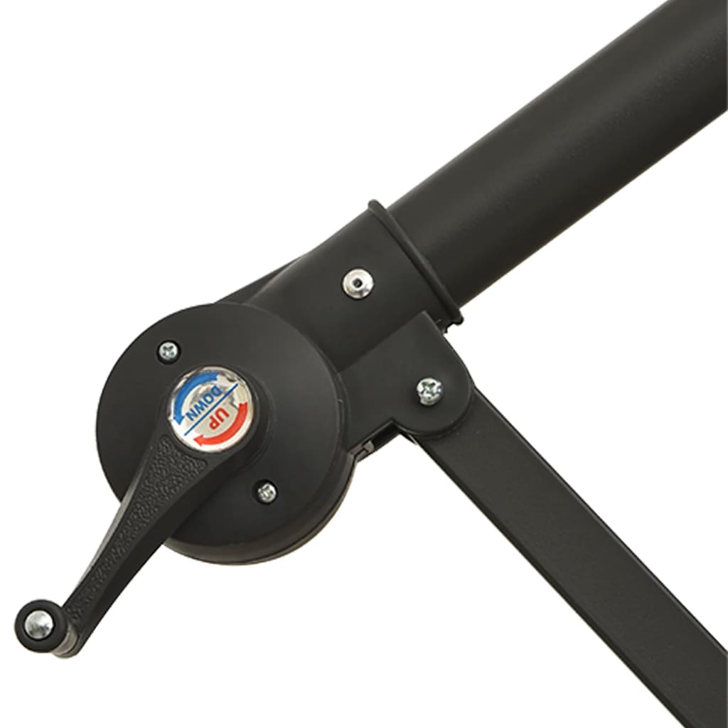 Hængende parasol med led-belysning 300 cm grøn metalstang - number 10.