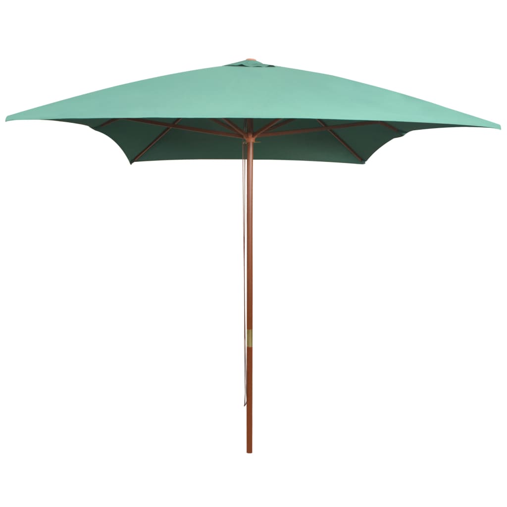 Parasol 200x300 cm wooden pole - green, ooo 1 - number 1.