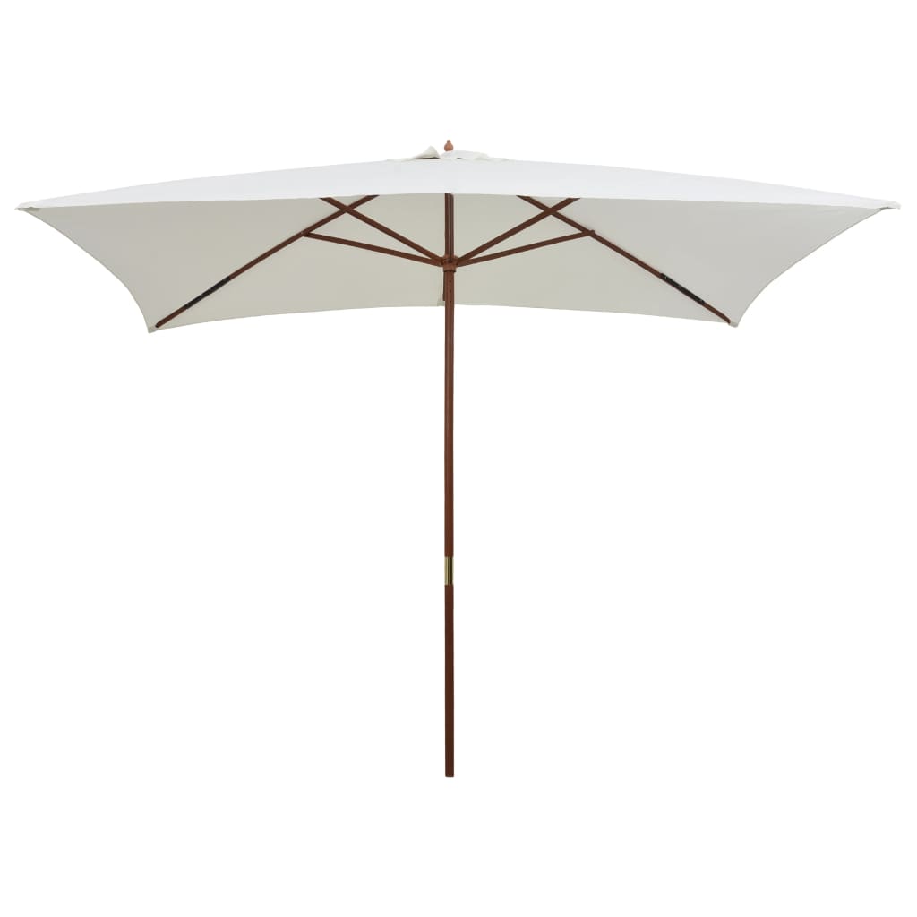 Parasol 200x300 cm wooden pole cream white - cream, ooo 1 - number 1.