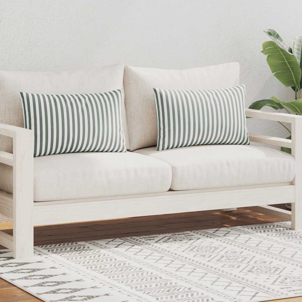 Udendørspuder 2 stk. stribeprint 60 x 40 cm grå - number 2.