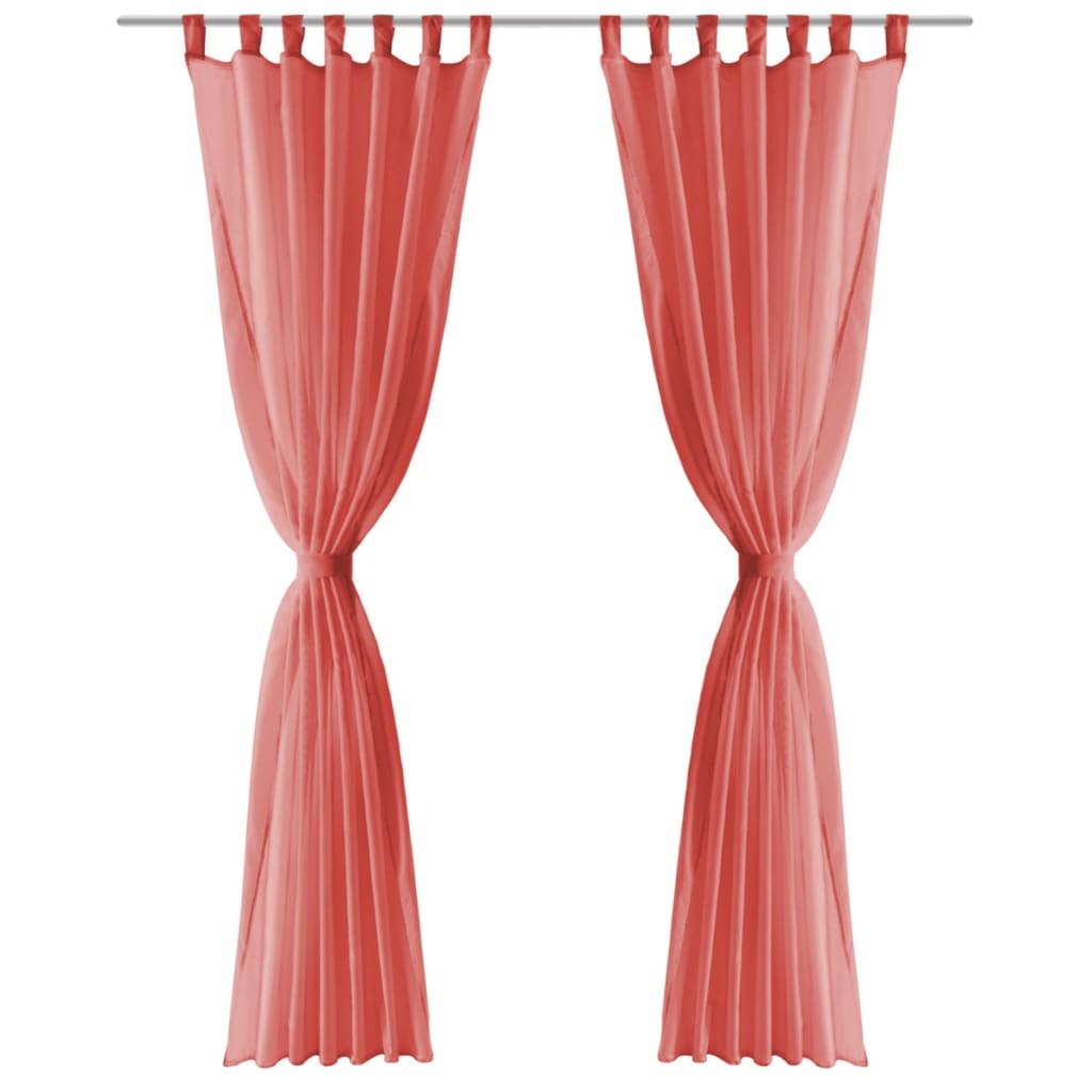 Voile-gardiner stk. - rød, 140 x 225 cm, 2 - number 3.