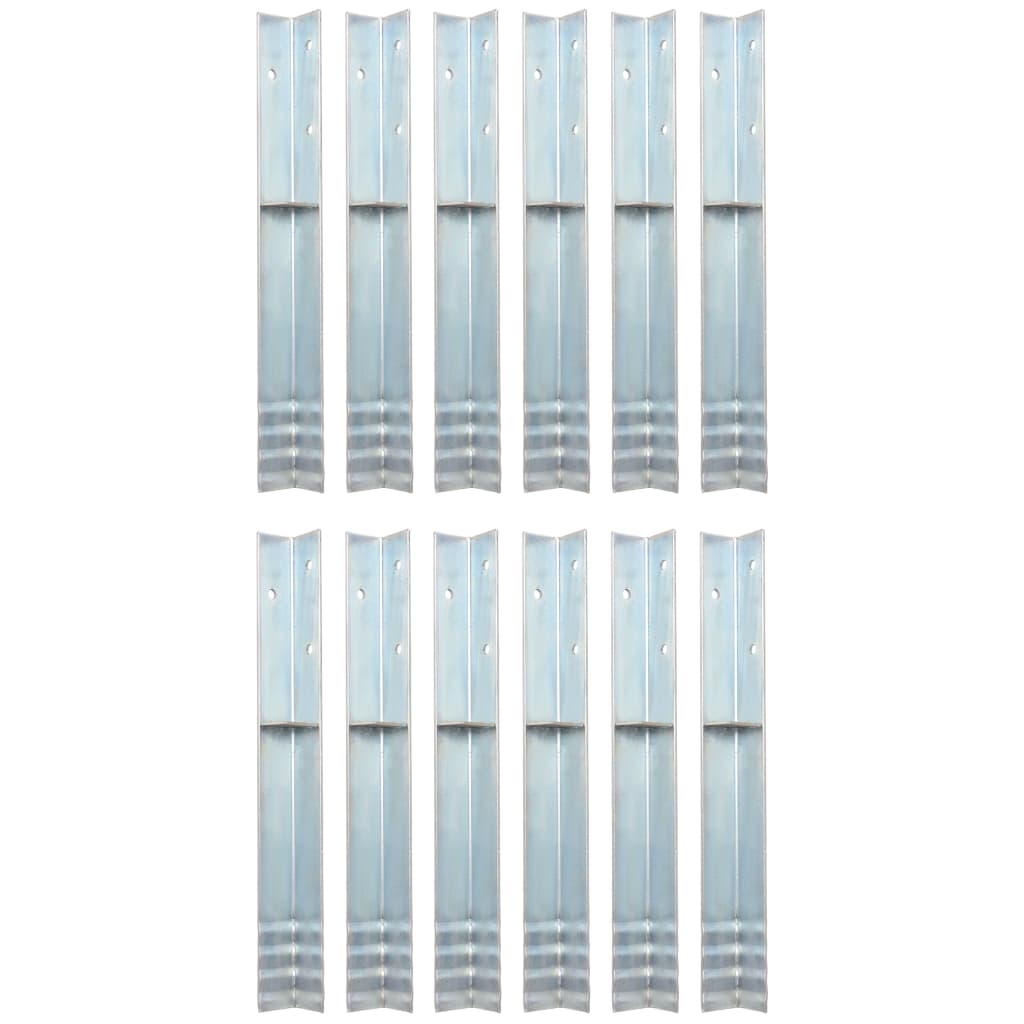 L-formede jordankre 12 stk. galvaniseret stål 5 x 5 x 50 cm - number 1.