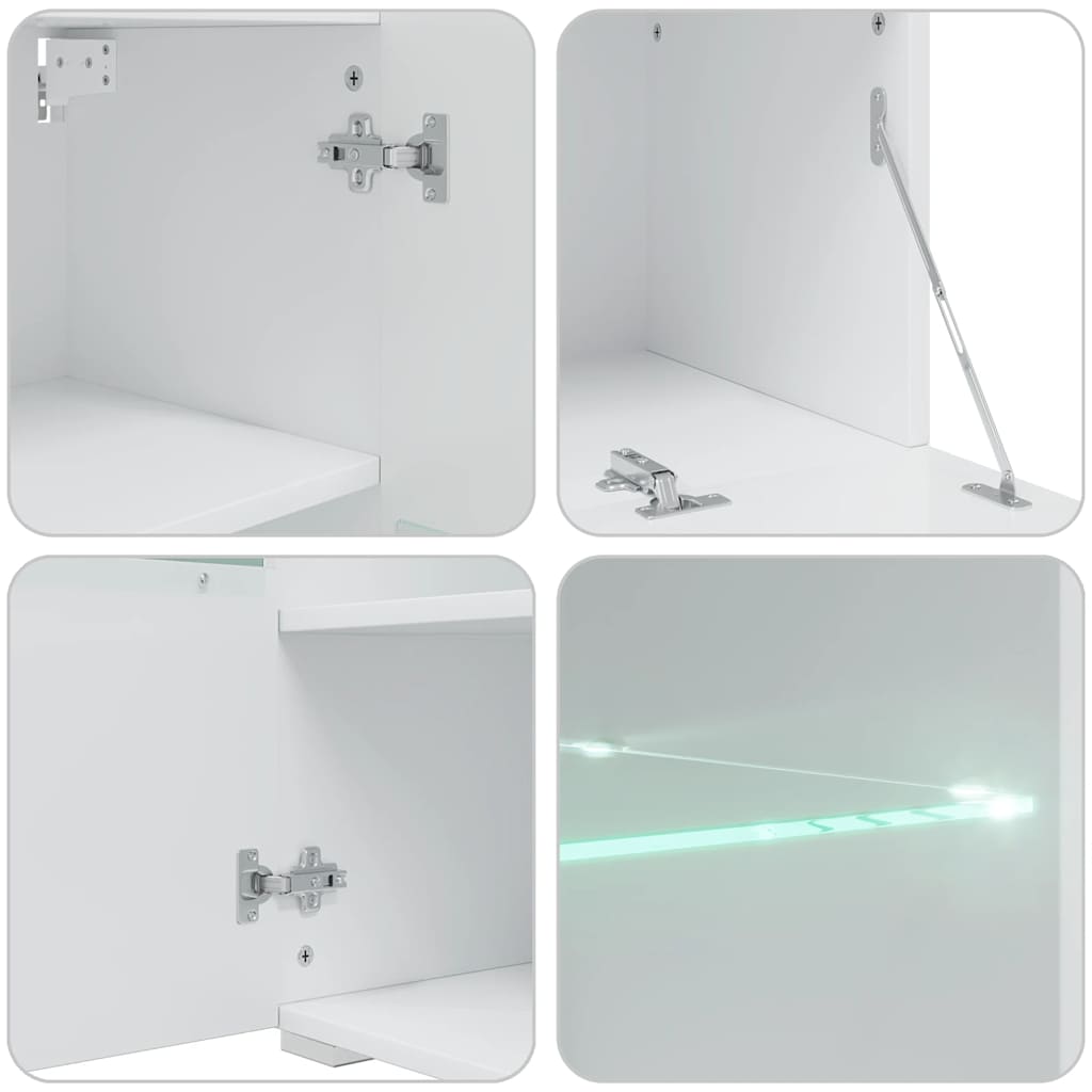 Skabssæt med tv-skab og led-lys 5 dele - sort, 1 - number 12.