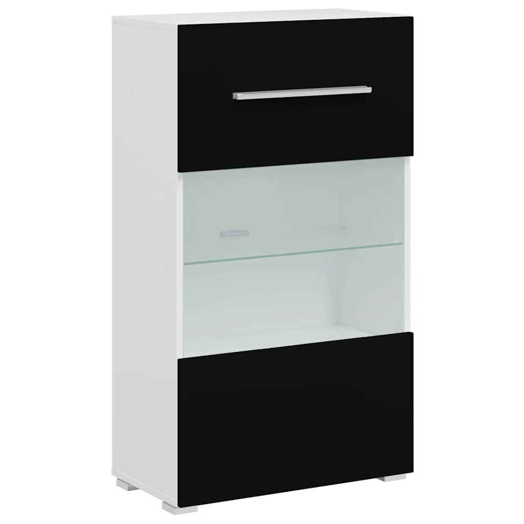 Skabssæt med tv-skab og led-lys 5 dele - sort, 1 - number 7.