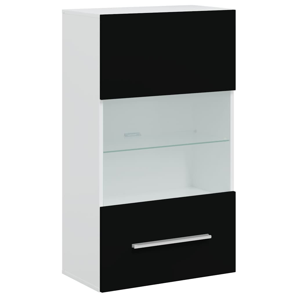 Skabssæt med tv-skab og led-lys 5 dele - sort, 1 - number 8.