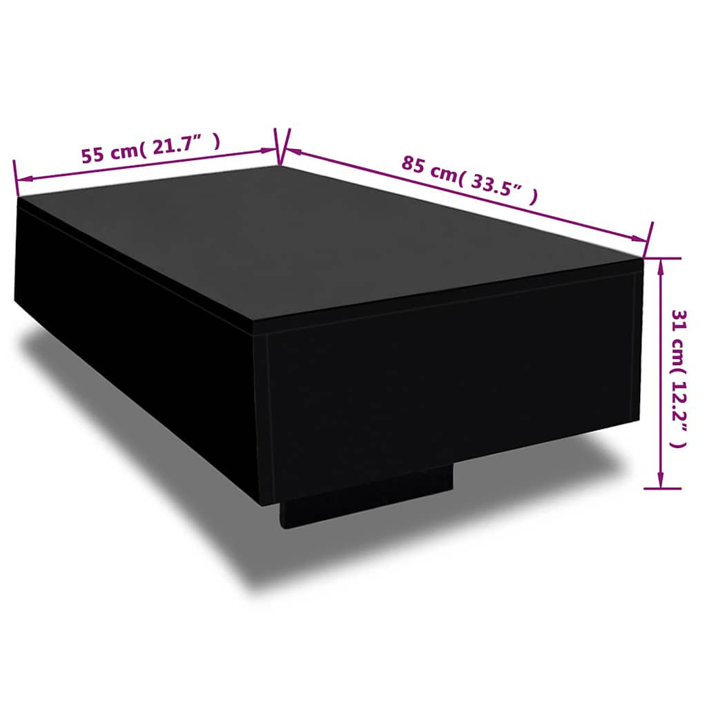 Coffee table black high gloss - number 5.