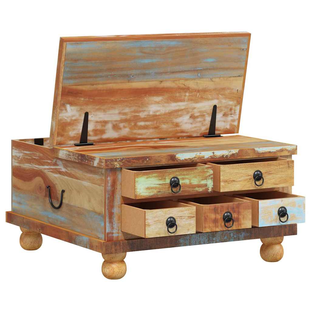 Sofabord 70x70x38 cm genbrugstræ - number 4.