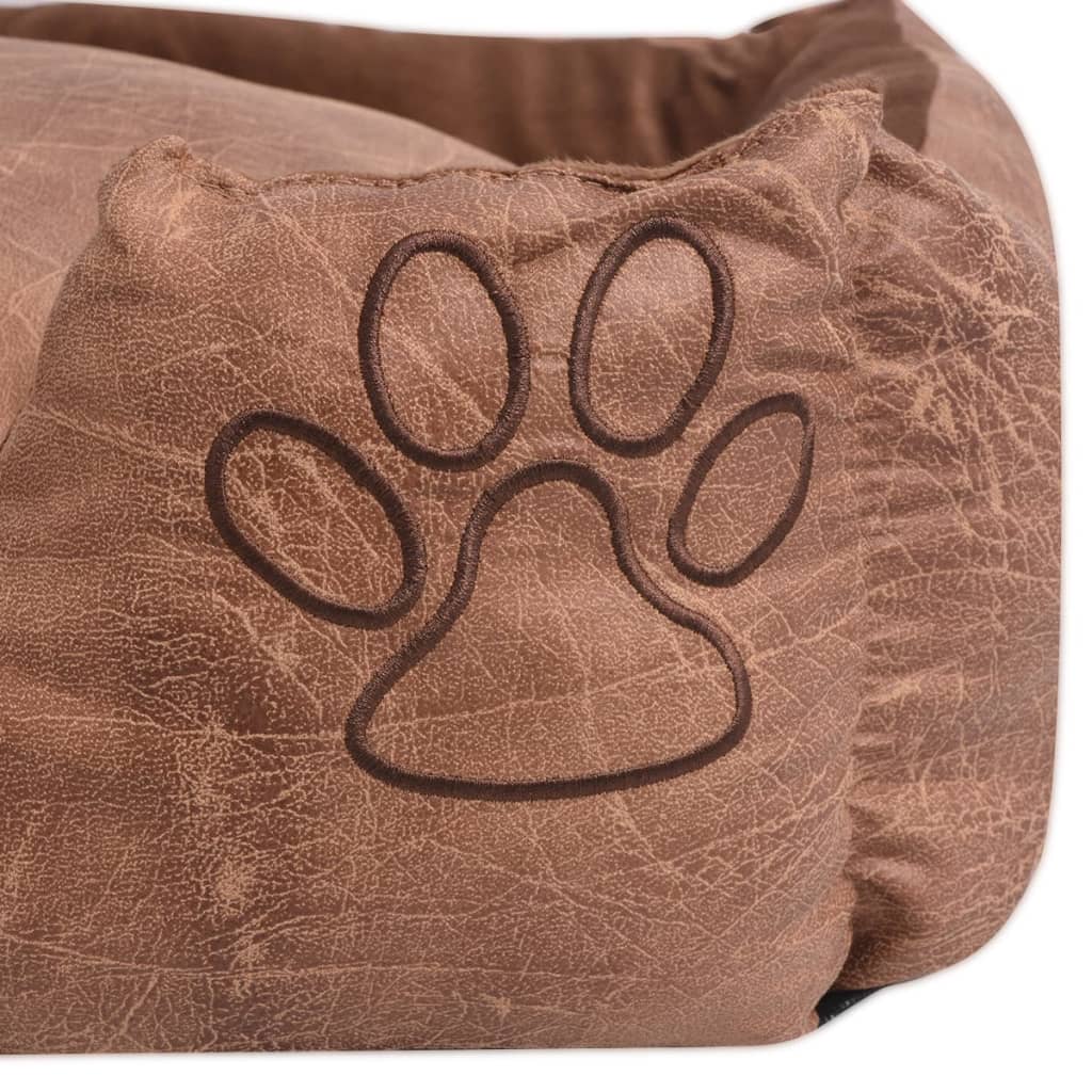 Lit pour chien avec coussin en similicuir pu taille - beige, p - number 3.