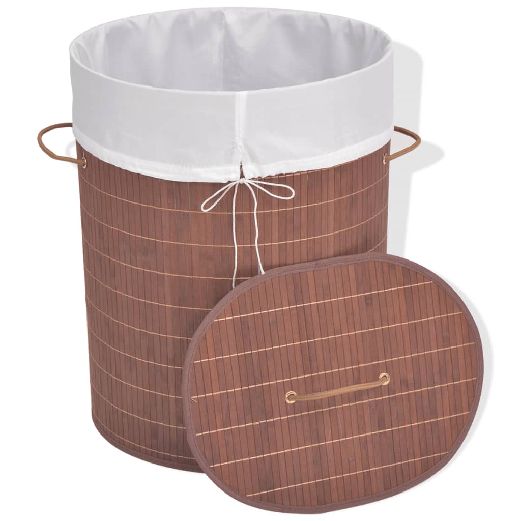 Laundry basket bamboo oval - brown, 45 x 35 x 60 cm, 1 - number 2.