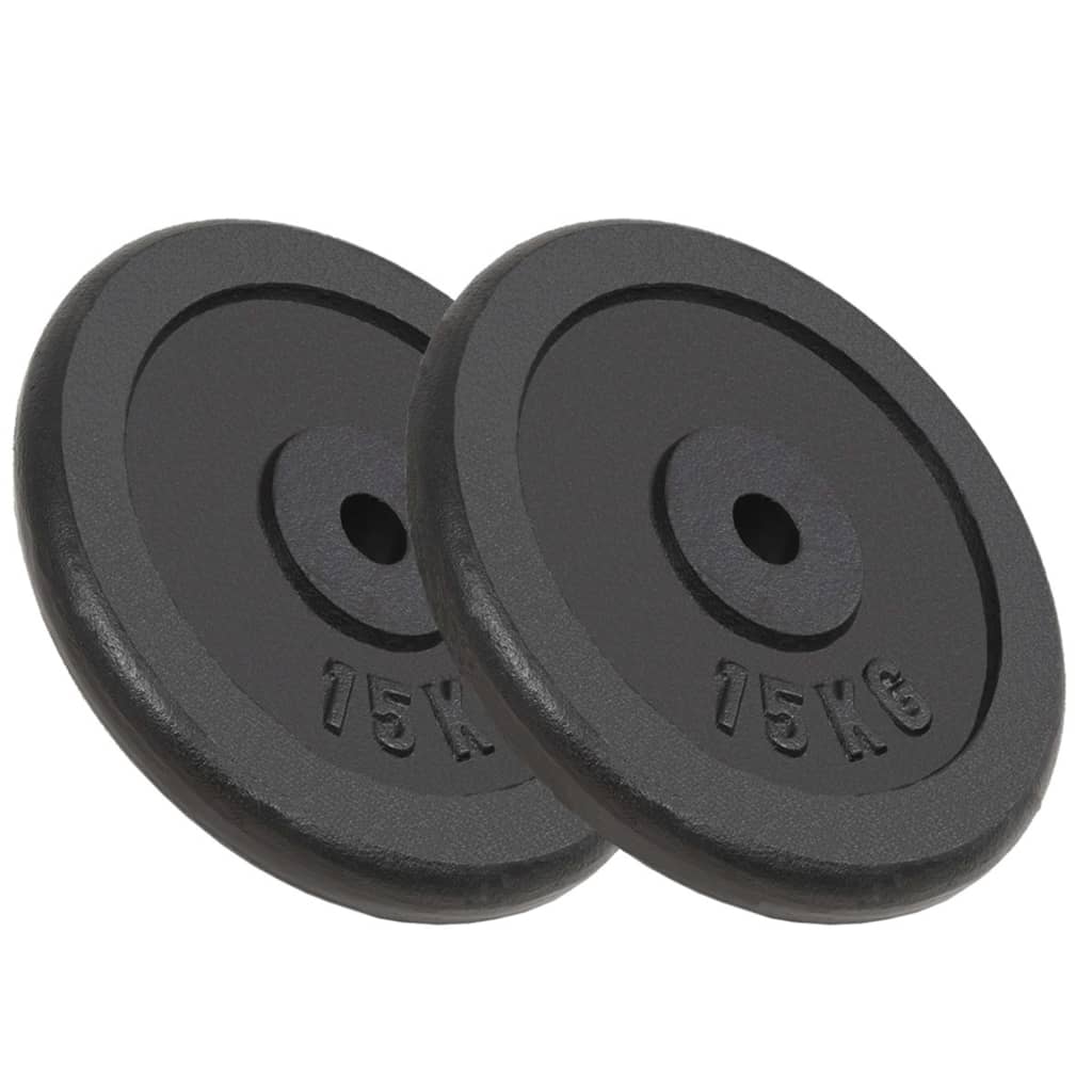 Vægtplader 2 stk. 2x15 kg støbejern - number 1.
