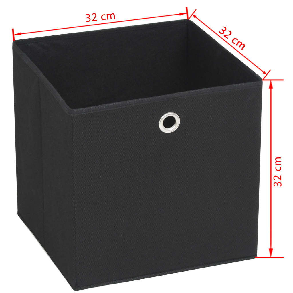 Storage boxes 4 pcs. 32x32x32 cm non-woven fabric black - number 7.
