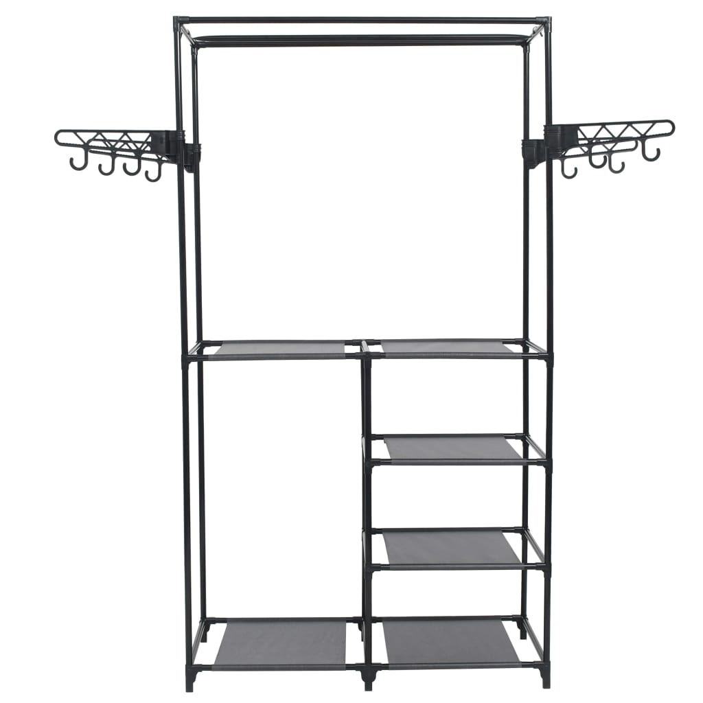 Clothes rack 87x44x158 cm steel and non-woven fabric black - number 2.