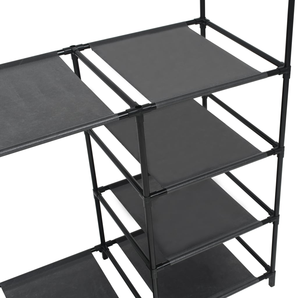 Clothes rack 87x44x158 cm steel and non-woven fabric black - number 3.
