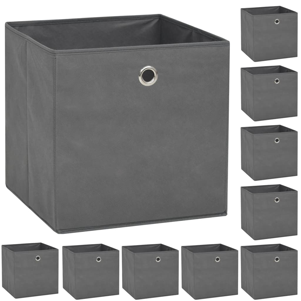 Storage boxes pcs non-woven fabric 32x32x32 cm - gray, 10, 1 - number 1.