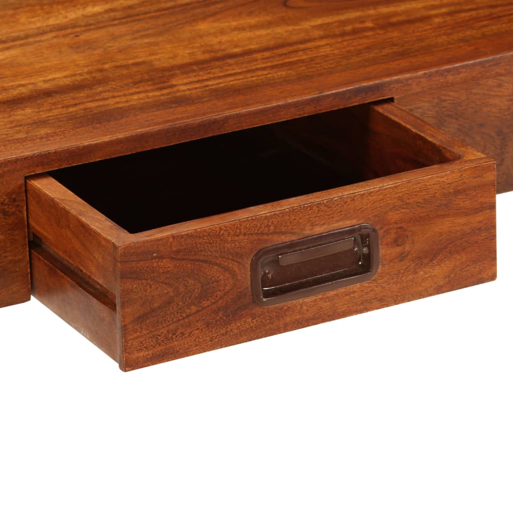 Biurko 110x50x76 cm lite drewno akacjowe wykończenie w kolorze miodowym - number 7.