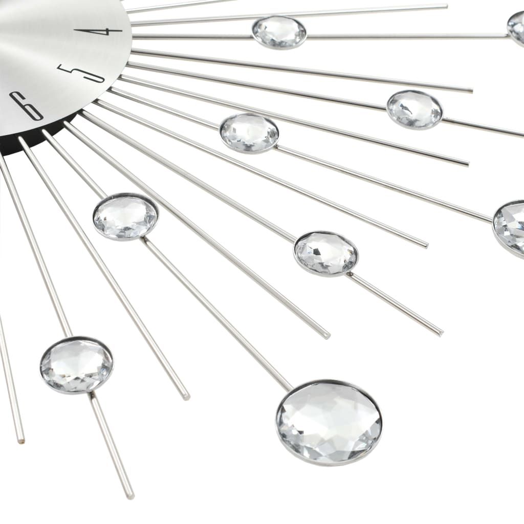 Wall clock with quartz movement modern design 50 cm - silver - number 5.