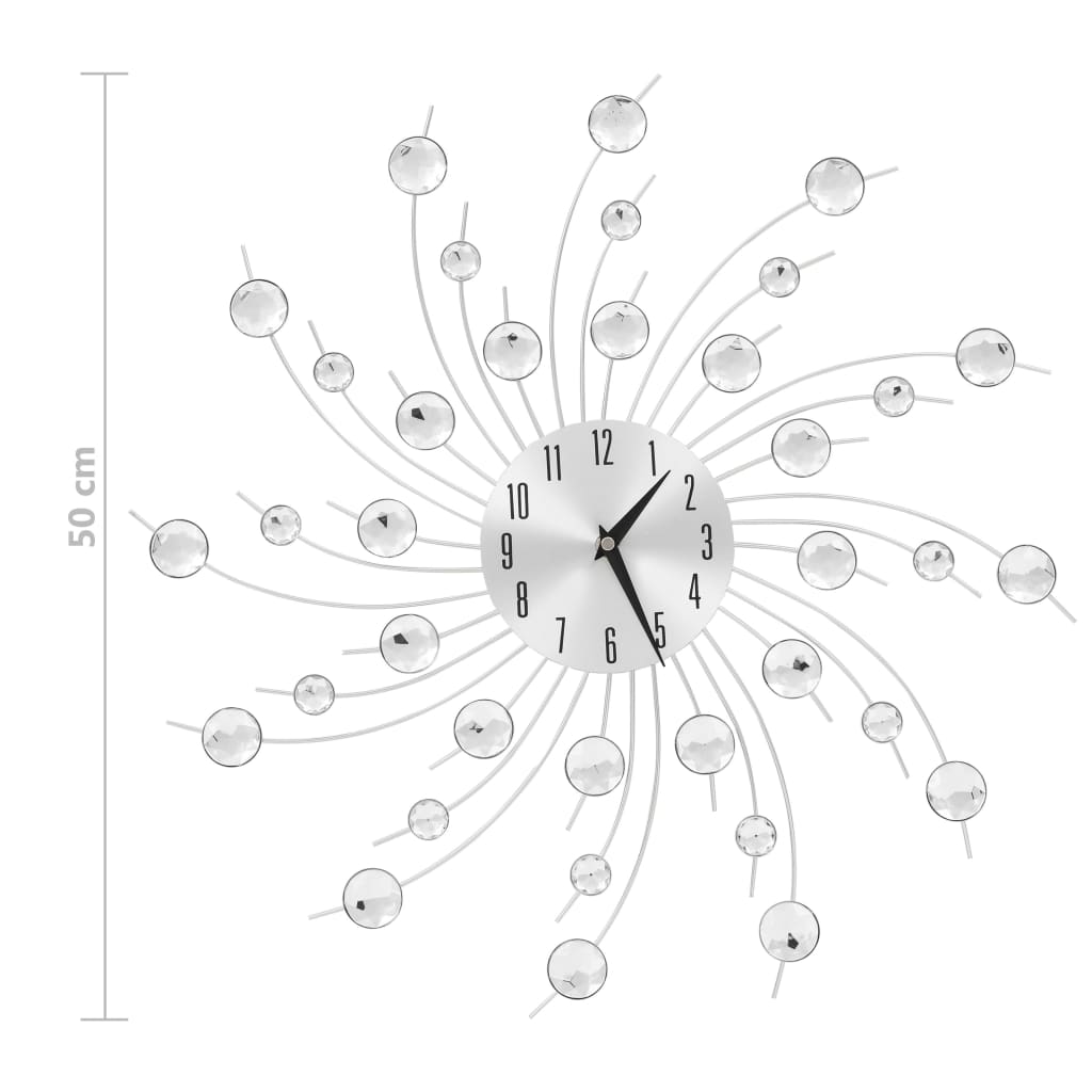 Wall clock with quartz movement modern design 50 cm - number 6.